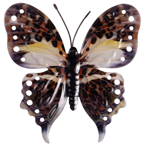 Wanddeko Metall 22cm Butterfly LEOPARD