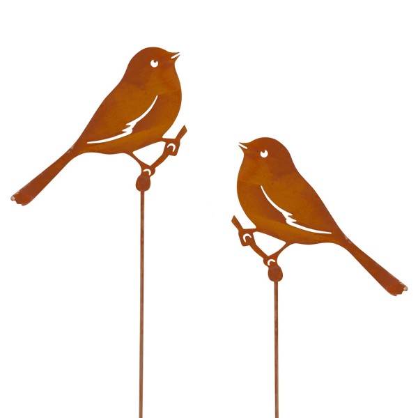 Edelrost Pflanzenstecker - Bird Duo