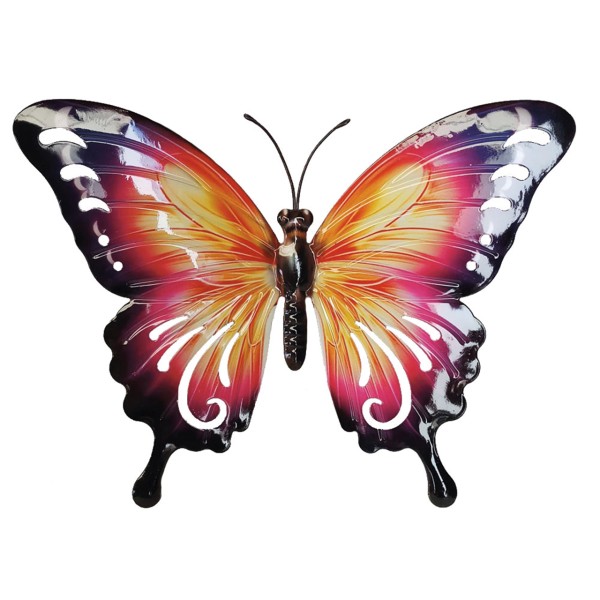 Wanddeko Metall 37cm Butterfly PURPLE-SHOT (4Stk)