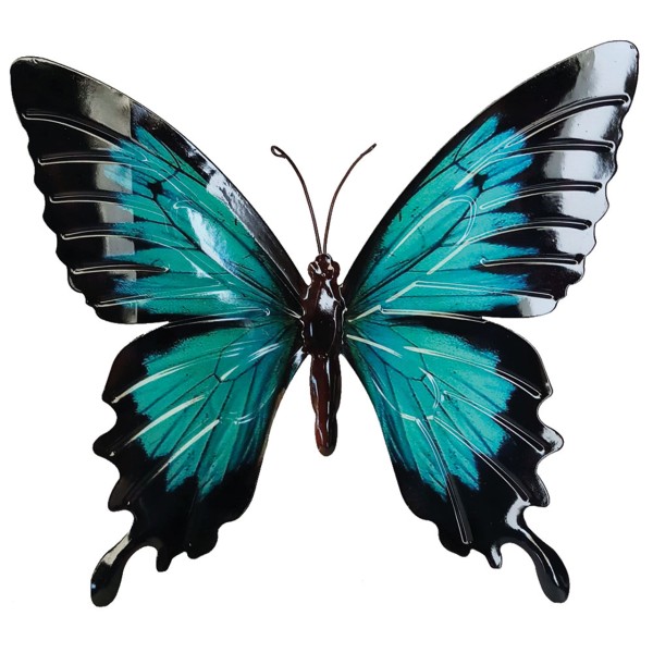 Wanddeko Metall 35cm Butterfly BLUE MORPHO (4Stk)