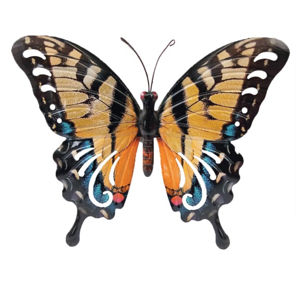 Wanddeko Metall 37cm Butterfly SWALLOWTAIL (4Stk)